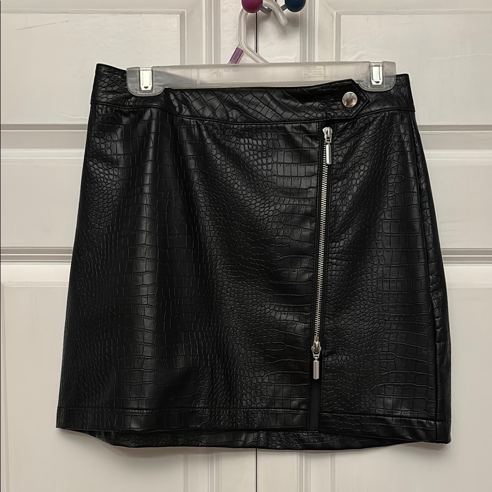 Black Faux Leather Skirt